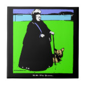 Portret van koningin Victoria en Yorkie Dog Tegeltje (Voorkant)