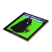 Portret van koningin Victoria en Yorkie Dog Tegeltje (Zijkant)