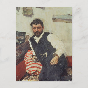 Portret van Konstantin Korovin, 1891 Briefkaart