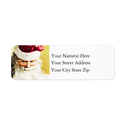 portret van lachende kerstman etiket (Voorkant)