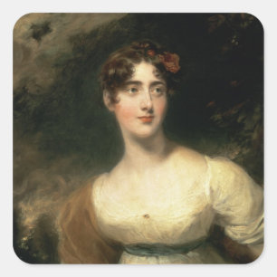 Portret van Lady Emily Harriet Wellesley-Pole Vierkante Sticker
