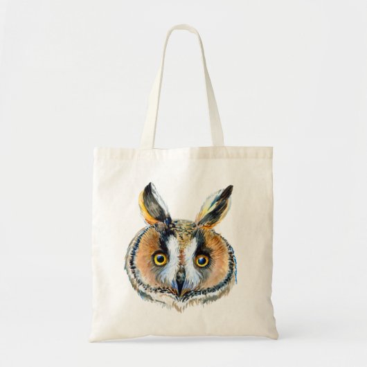 Portret van langoorige uil tote bag (Voorkant)