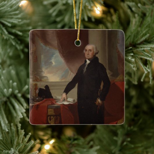 Portret van Lansdowne: Amerikaans President George Keramisch Ornament (Boom)