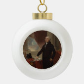 Portret van Lansdowne: Amerikaans President George Keramische Bal Ornament (Voorkant)