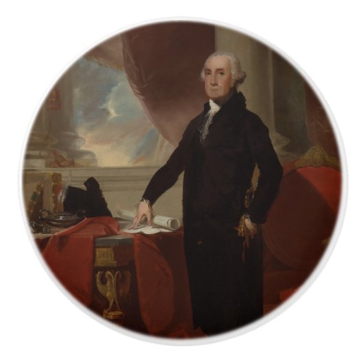 Portret van Lansdowne: Amerikaans President George Keramische Knop (Voorkant)