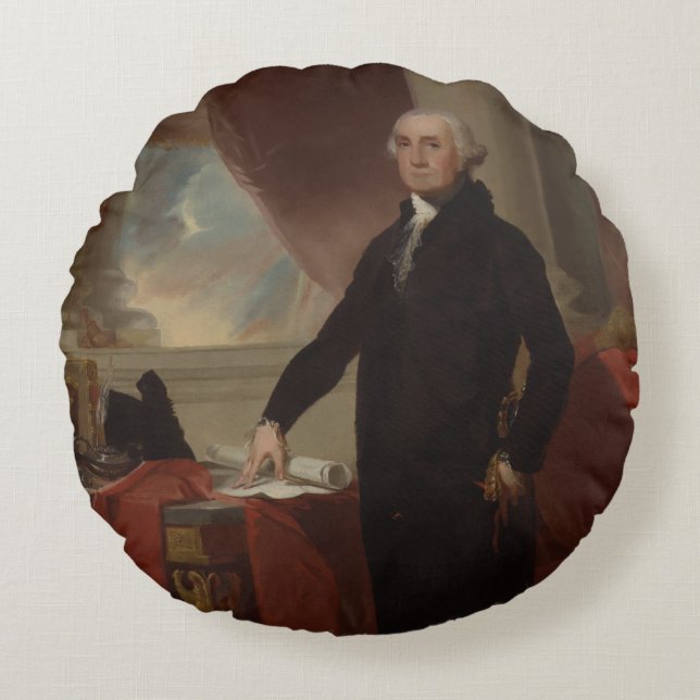 Portret van Lansdowne: Amerikaans President George Rond Kussen (Voorkant)