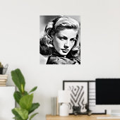 Portret van Lauren Bacall beroemde Amerikaanse act Poster (Thuiskantoor)