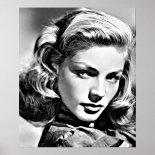 Portret van Lauren Bacall beroemde Amerikaanse act Poster