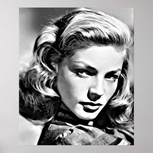 Portret van Lauren Bacall beroemde Amerikaanse act Poster (Voorkant)
