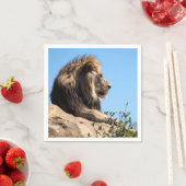 Portret van leeuw gezien uit profiel servet (Insitu)