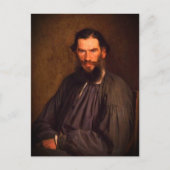 Portret van Leo Tolstoy (door Ivan Kramskoi, 1873) Briefkaart (Voorkant)