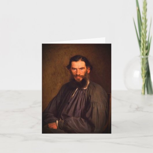 Portret van Leo Tolstoy (door Ivan Kramskoi, 1873) Notitiekaartje (Voorkant)