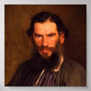 Portret van Leo Tolstoy (door Ivan Kramskoi, 1873) Poster