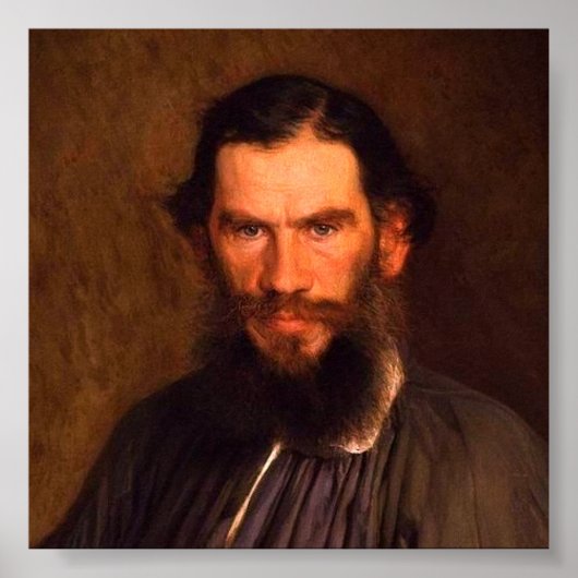Portret van Leo Tolstoy (door Ivan Kramskoi, 1873) Poster (Voorkant)