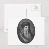 Portret van Leonardo da vinci Briefkaart (Voorkant / Achterkant)