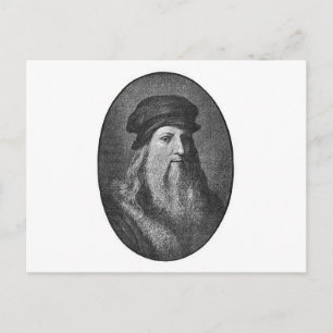 Portret van Leonardo da vinci Briefkaart