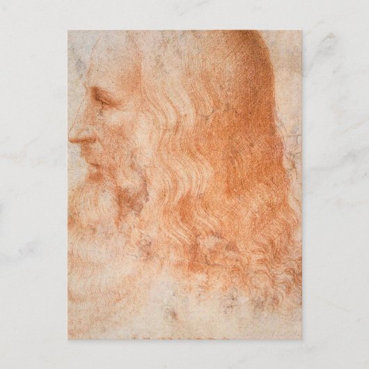 Portret van Leonardo da Vinci Briefkaart (Voorkant)