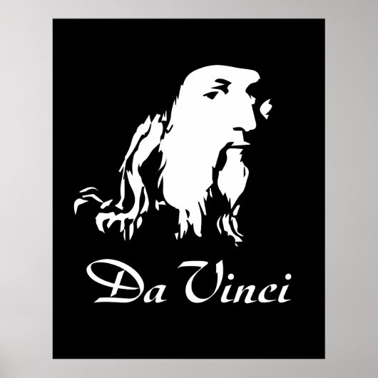 Portret van Leonardo Da Vinci Poster (Voorkant)