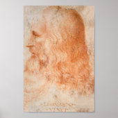 Portret van Leonardo da Vinci Poster (Voorkant)