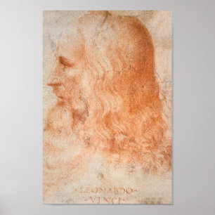 Portret van Leonardo da Vinci Poster
