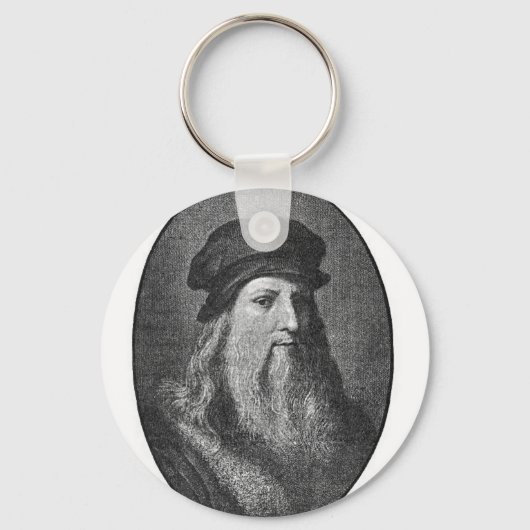 Portret van Leonardo da vinci Sleutelhanger (Voorkant)