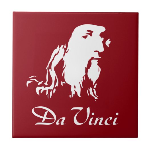Portret van Leonardo Da Vinci Tegeltje (Voorkant)