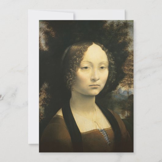 Portret van Leonardo da Vinci van Ginevra Benci Kaart (Voorkant)