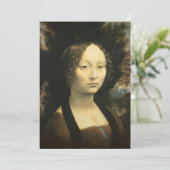 Portret van Leonardo da Vinci van Ginevra Benci Kaart (Staand voorkant)