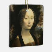 Portret van Leonardo da Vinci van Ginevra Benci Keramisch Ornament (Rechts)