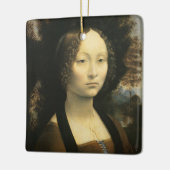 Portret van Leonardo da Vinci van Ginevra Benci Keramisch Ornament (Links)