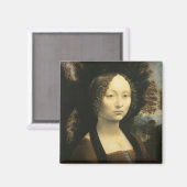 Portret van Leonardo da Vinci van Ginevra Benci Magneet (Voorkant / Achterkant)