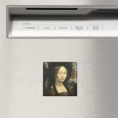 Portret van Leonardo da Vinci van Ginevra Benci Magneet (Insitu (Vaatwasser))