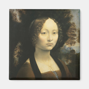 Portret van Leonardo da Vinci van Ginevra Benci Magneet