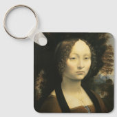 Portret van Leonardo da Vinci van Ginevra Benci Sleutelhanger (Voorkant)