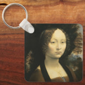 Portret van Leonardo da Vinci van Ginevra Benci Sleutelhanger (Voorkant)