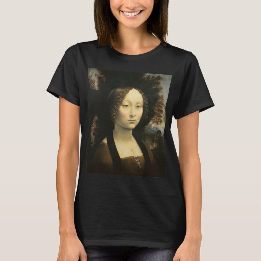 Portret van Leonardo da Vinci van Ginevra Benci T-shirt (Voorkant)