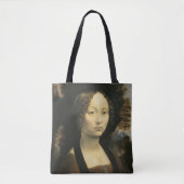 Portret van Leonardo da Vinci van Ginevra Benci Tote Bag (Voorkant)