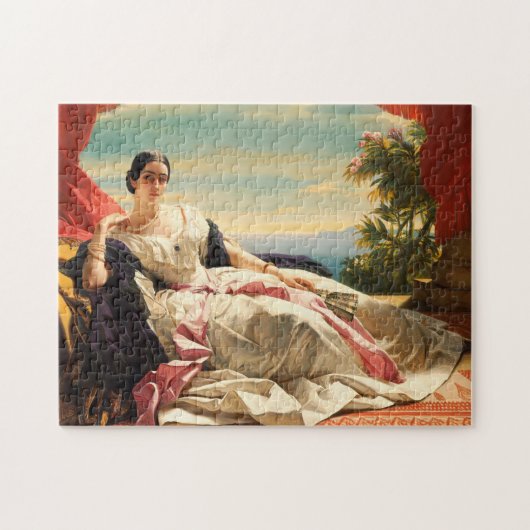 Portret van Leonilla Fine Art Oil Schilting Small Legpuzzel (Horizontaal)
