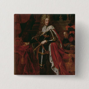Portret van Leopold I, Heilige Romeinse keizer Vierkante Button 5,1 Cm