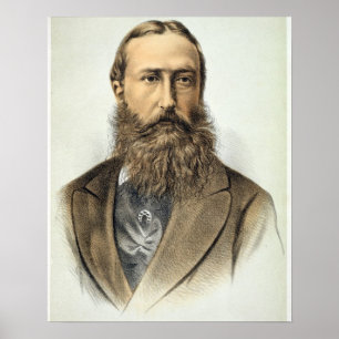 Portret van Leopold II (1835-1909), koning van Bel Poster