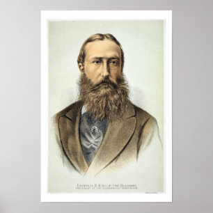 Portret van Leopold II (1835-1909), koning van Bel Poster