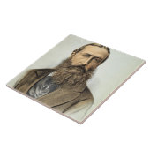 Portret van Leopold II (1835-1909), koning van Bel Tegeltje (Zijkant)