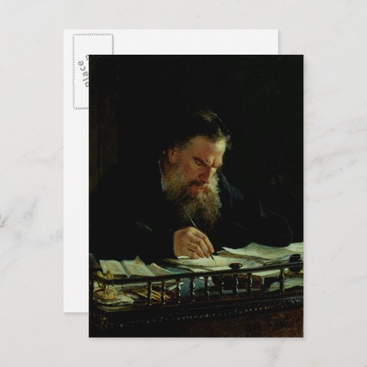 Portret van Lev Tolstoy Briefkaart (Voorkant / Achterkant)