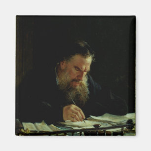 Portret van Lev Tolstoy Magneet