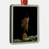 Portret van Lev Tolstoy Metalen Ornament (Rechts)