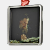 Portret van Lev Tolstoy Metalen Ornament (Links)