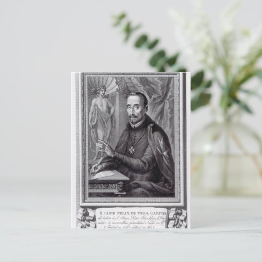 Portret van Lope Felix de Vega Carpio Briefkaart (Staand voorkant)