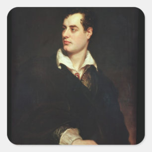 Portret van Lord Byron (1788-1824) (olie op canvas Vierkante Sticker