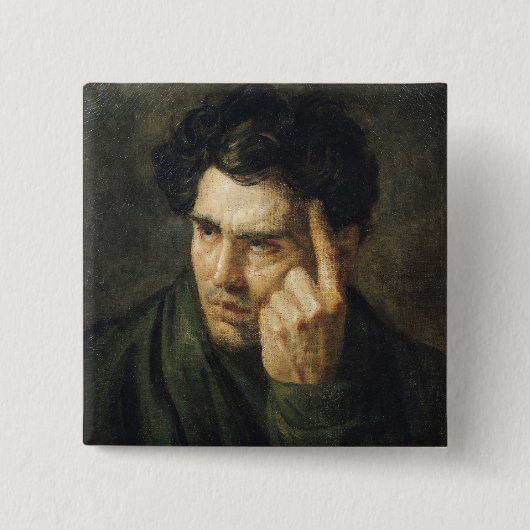 Portret van Lord Byron Vierkante Button 5,1 Cm (Voorkant)