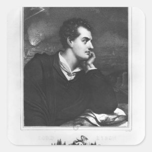Portret van Lord Byron Vierkante Sticker